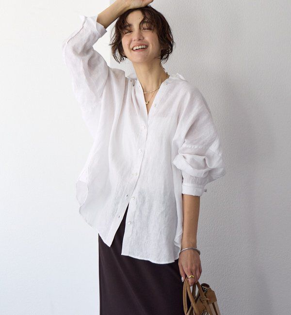  「予約【名品/サイズ展開あり】リネンワイドシャツ」|シャツ・ブラウス|
