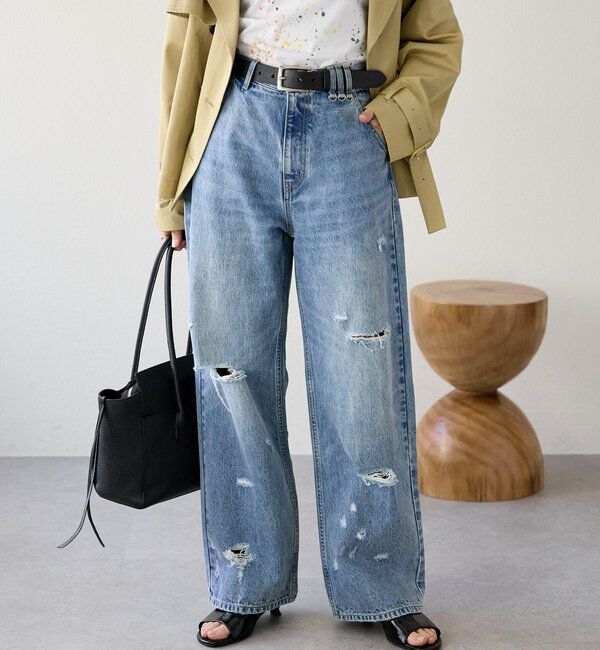  「予約【A・MONN(アモン)】ループポイントダメージデニム」|デニム|