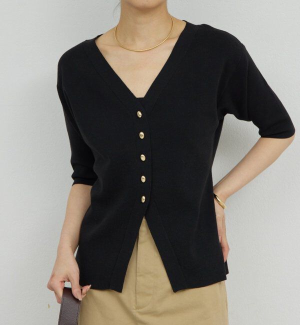  「ペプラムニットカーデ」|ニット・セーター|ブラック