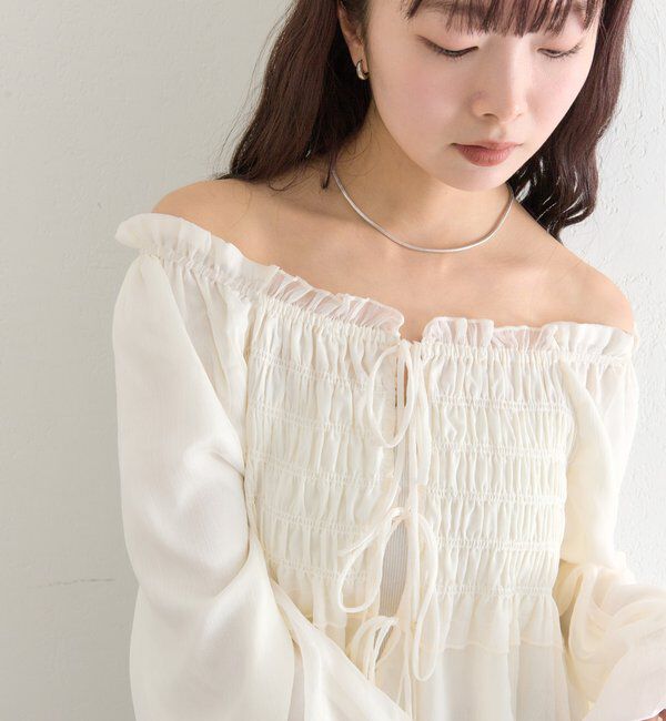  「ドットフラワーバルーンブラウス」|シャツ・ブラウス|