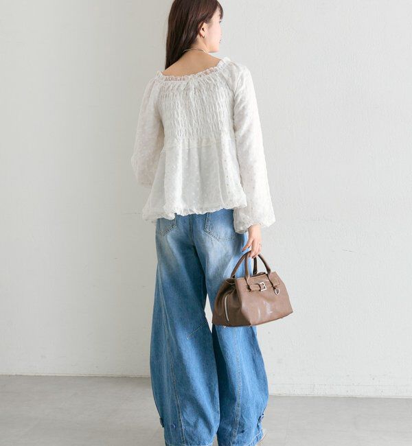  「ドットフラワーバルーンブラウス」|シャツ・ブラウス|