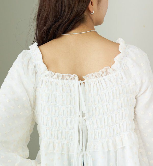  「ドットフラワーバルーンブラウス」|シャツ・ブラウス|