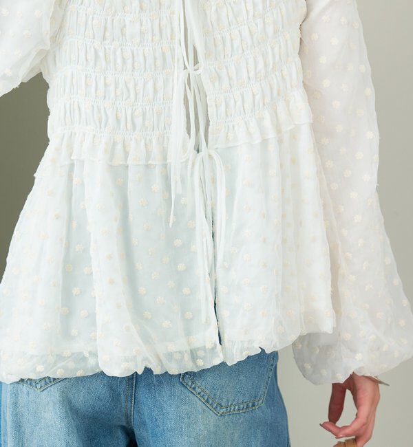  「ドットフラワーバルーンブラウス」|シャツ・ブラウス|
