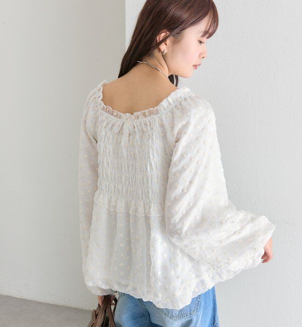  「ドットフラワーバルーンブラウス」|シャツ・ブラウス|