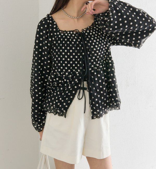 「ドットフラワーバルーンブラウス」|シャツ・ブラウス|