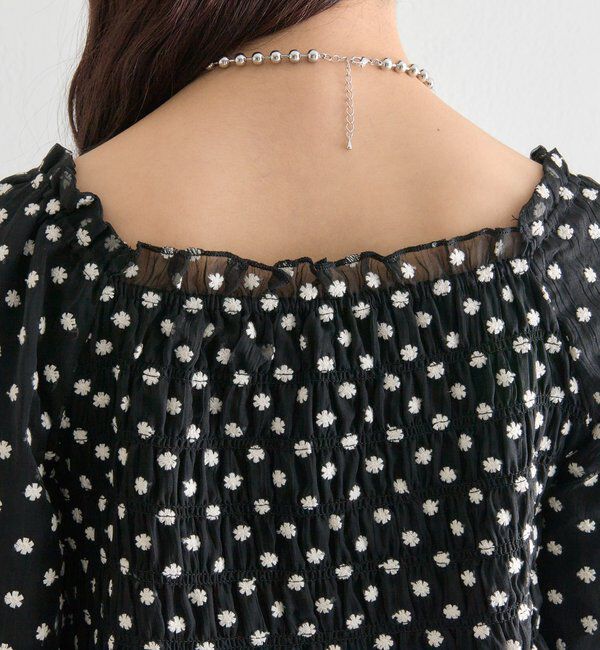  「ドットフラワーバルーンブラウス」|シャツ・ブラウス|