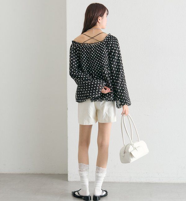 「ドットフラワーバルーンブラウス」|シャツ・ブラウス|