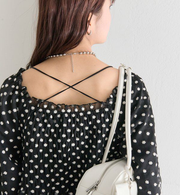  「ドットフラワーバルーンブラウス」|シャツ・ブラウス|