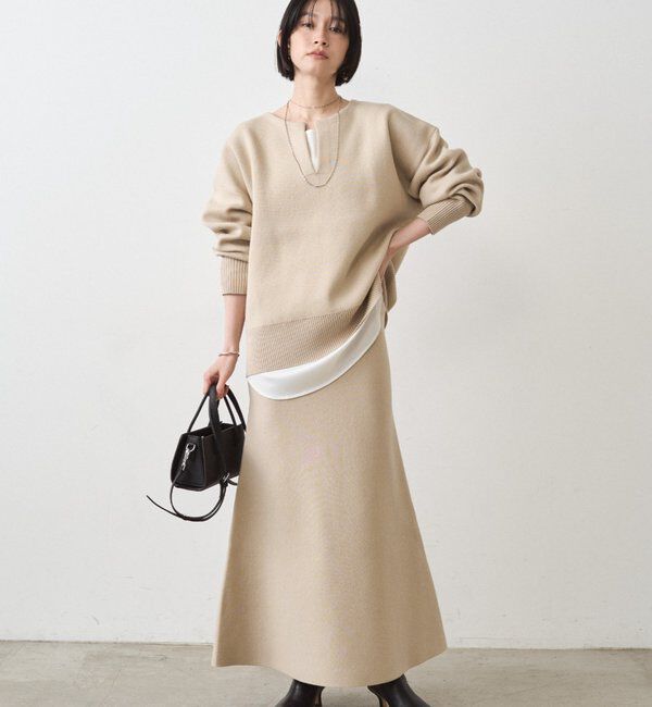  「【@_shirabe.s_コラボ】スウェットライクマーメイドニットスカート」|スカート|