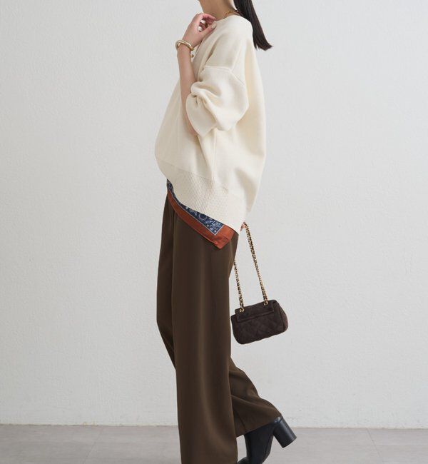  「【@_shirabe.s_コラボ】スウェットライクスキッパーニット」|ニット・セーター|