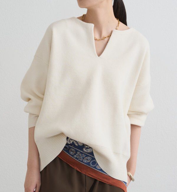  「【@_shirabe.s_コラボ】スウェットライクスキッパーニット」|ニット・セーター|