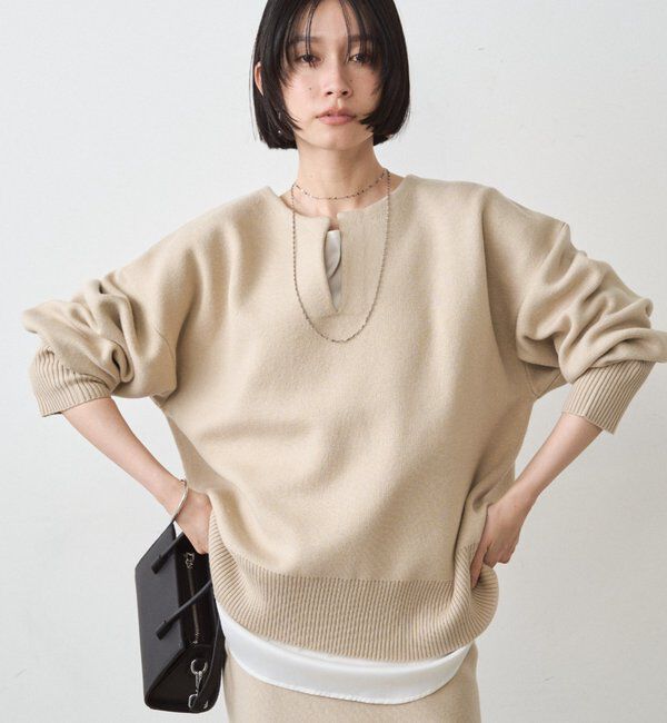  「【@_shirabe.s_コラボ】スウェットライクスキッパーニット」|ニット・セーター|