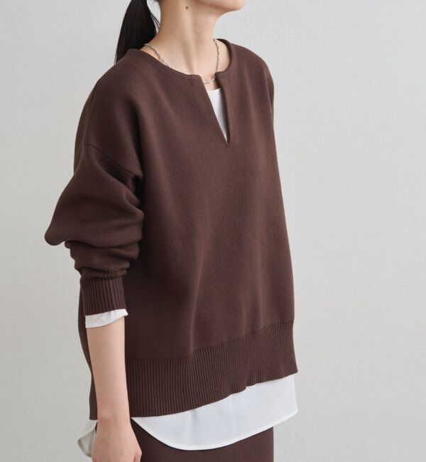  「【@_shirabe.s_コラボ】スウェットライクスキッパーニット」|ニット・セーター|