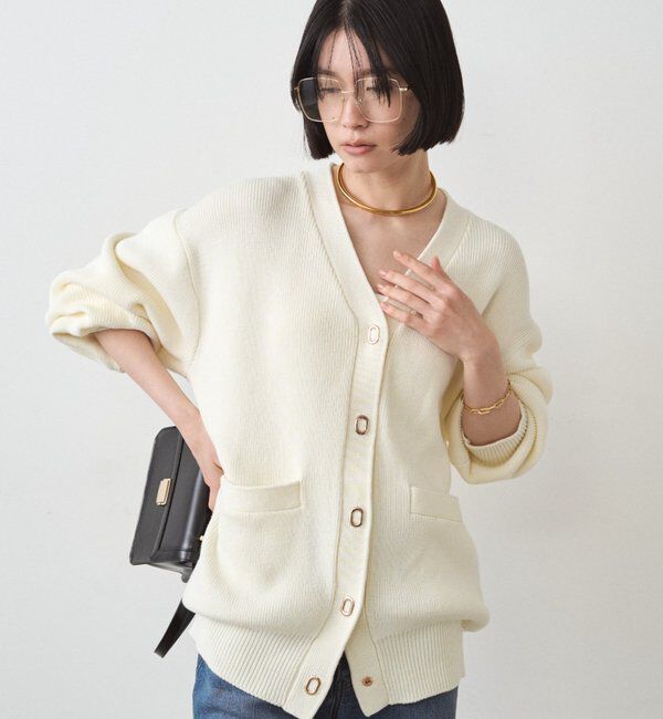  「ゴールドリングカーデ」|ニット・セーター|アイボリー