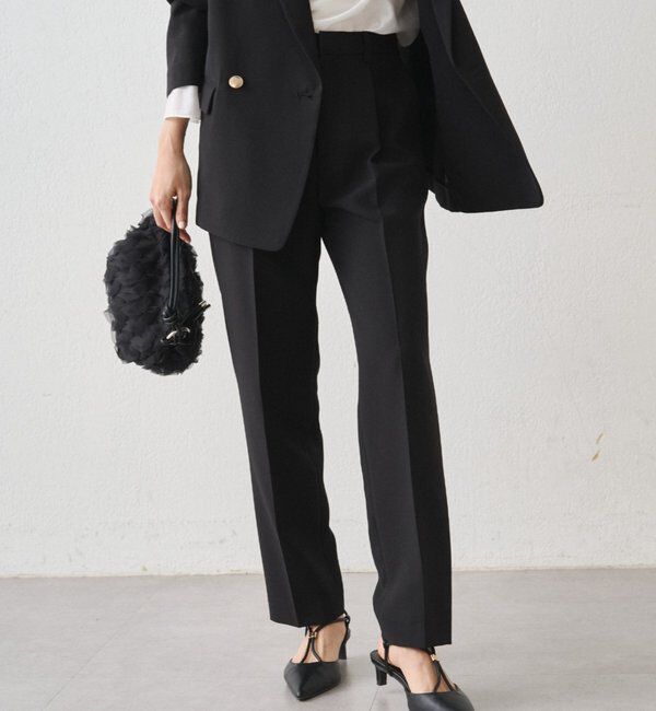  「ダブルクロステーパードパンツ」|チノ|ブラック