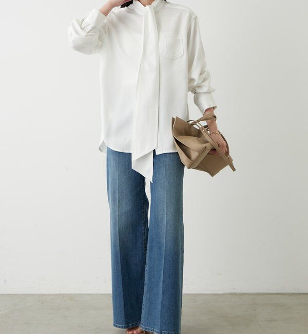  「ライトデニムボウタイブラウス」|シャツ・ブラウス|