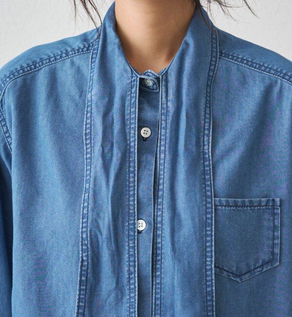  「ライトデニムボウタイブラウス」|シャツ・ブラウス|