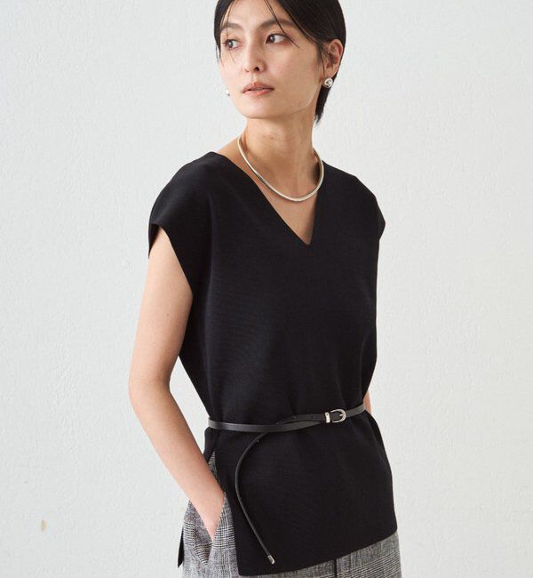  「2WAYツヤニット」|ニット・セーター|ブラック