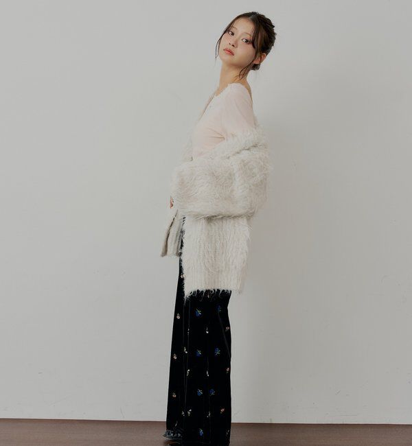  「【SALON by Chico/セットアップ対応】金釦ベロアスラックスパンツ」|チノ|