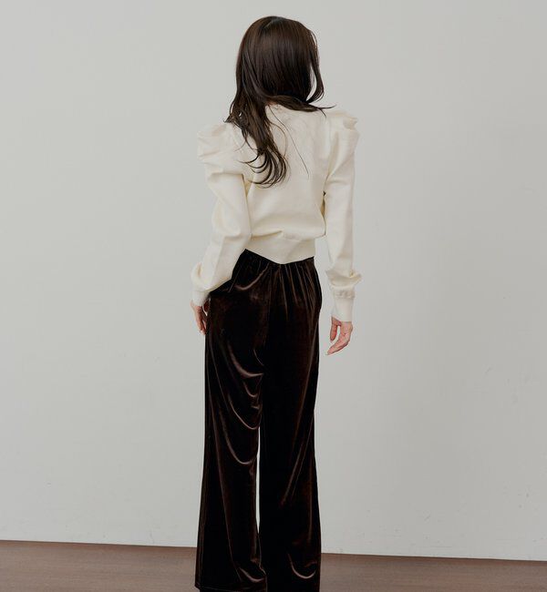  「【SALON by Chico/セットアップ対応】金釦ベロアスラックスパンツ」|チノ|