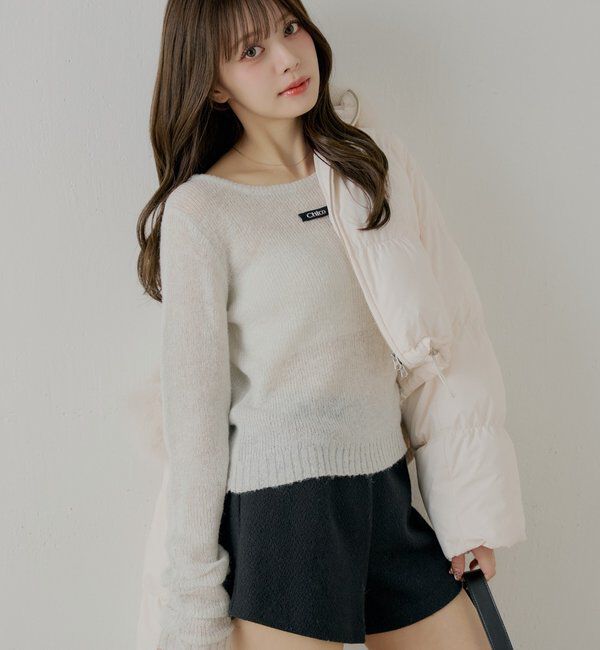 「ラメシアーコンパクトニット」|ニット・セーター|アイボリー
