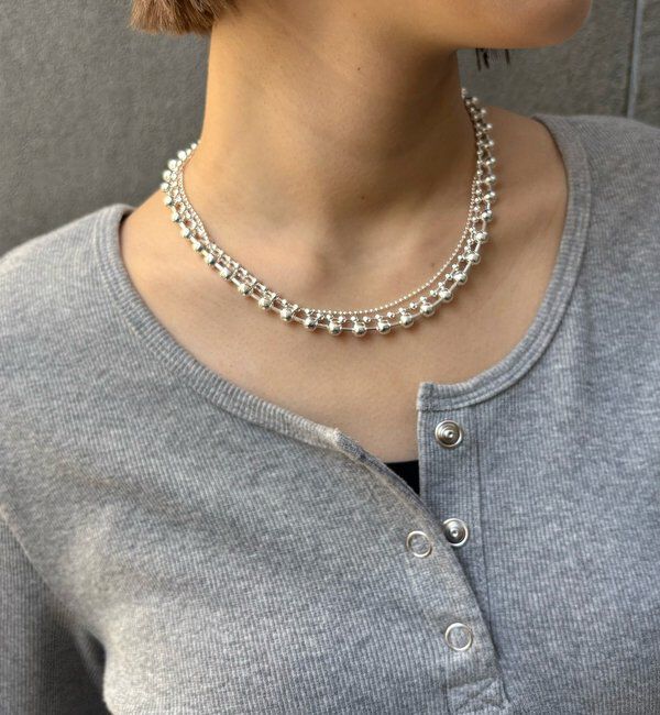  「3連ボールネックレス」|ネックレス|