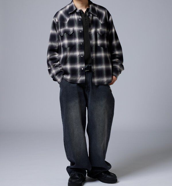  「【Sourcream】ウエスタンオンブレチェックシャツ」|シャツ・ブラウス|
