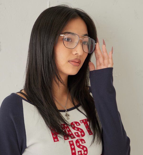  「ダブルブリッジメタルグラス」|ピアス|