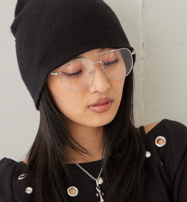  「ダブルブリッジメタルグラス」|ピアス|