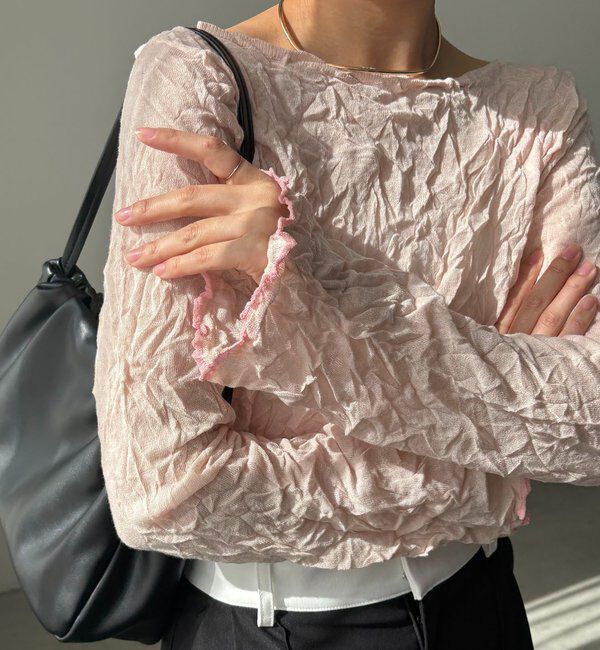  「リンクルボートネックニット」|ニット・セーター|