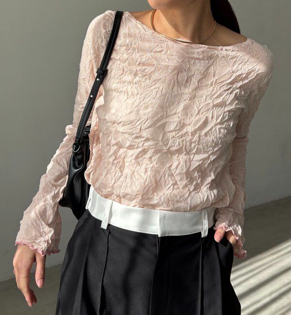  「リンクルボートネックニット」|ニット・セーター|