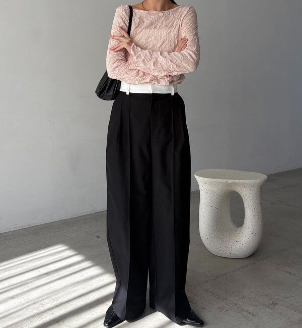  「リンクルボートネックニット」|ニット・セーター|