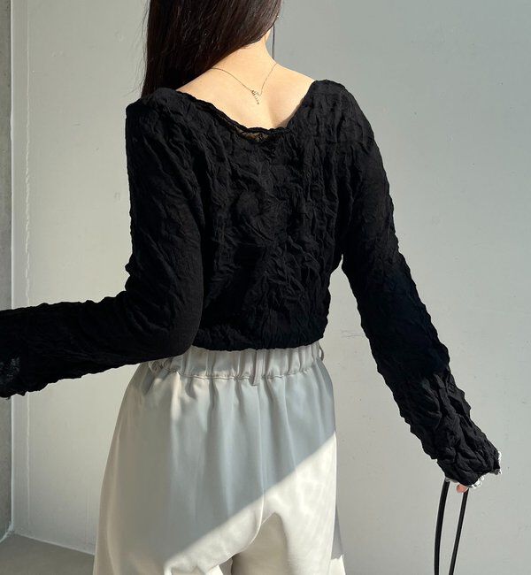  「リンクルボートネックニット」|ニット・セーター|