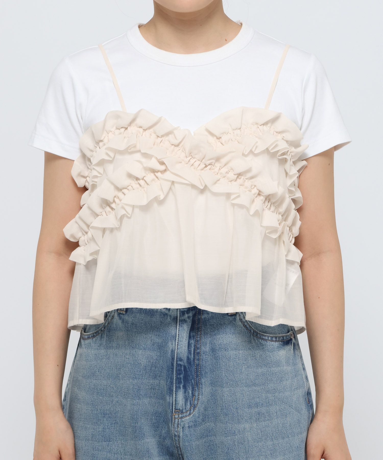 LOWRYS FARM「フリルビスチェ」|シャツ・ブラウス|