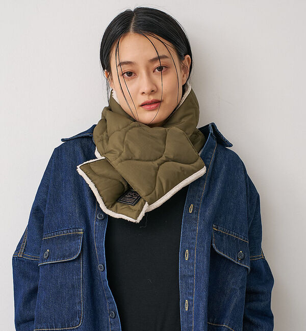 collex「【TAION】ミリタリー リバーシブル ダウンマフラー」|マフラー|カーキ