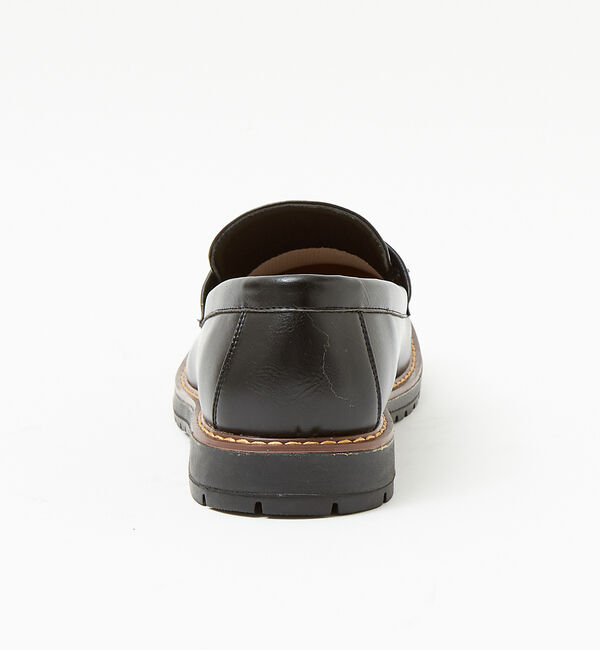 ABAHOUSE「ブラックレザー タンクソールシリーズ【コインローファー  /   ビットローファ」|ローファー|