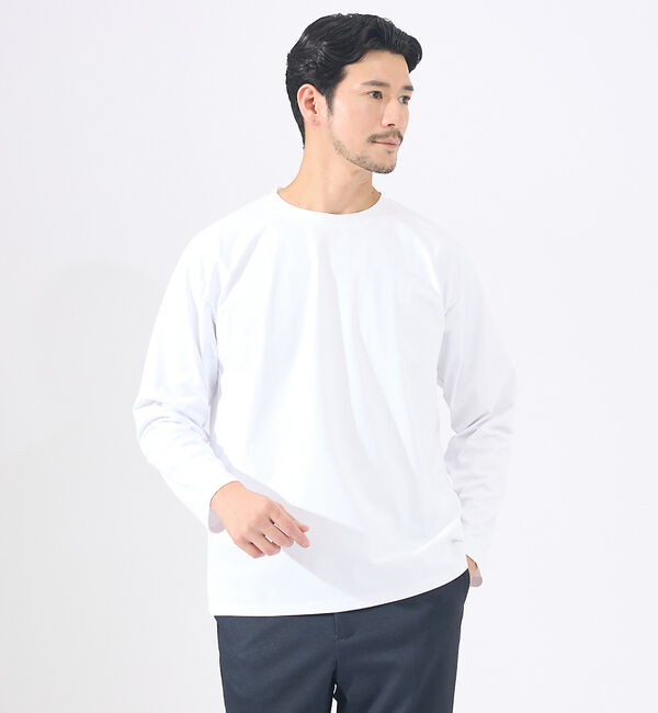 ABAHOUSE「【速乾 / DRY MAX】長袖Tシャツ」|Tシャツ・カットソー|ホワイト