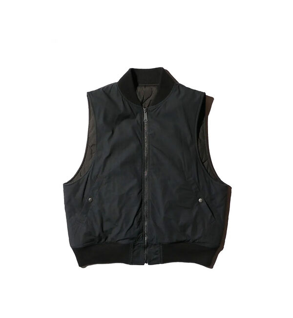 ABAHOUSE「【MADE IN STANDARD】 BLACK MA-1 VEST REVER」|ベスト・ジレ|