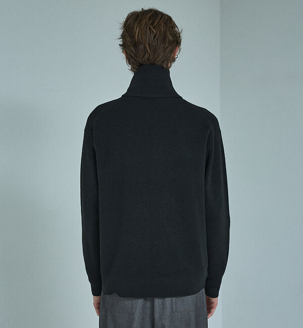 ABAHOUSE「12ゲージ 畦編み ドライバーズニット / ダブルジップ」|ニット・セーター|