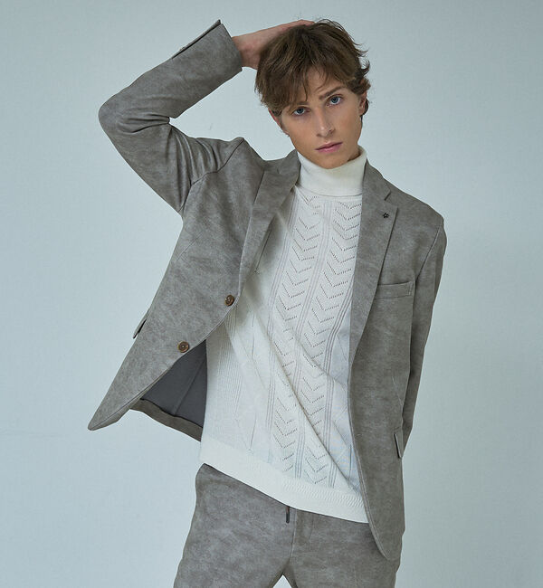 ABAHOUSE「Pure Merino ハイゲージ タートルネックニット / ケーブルニット」|ニット・セーター|