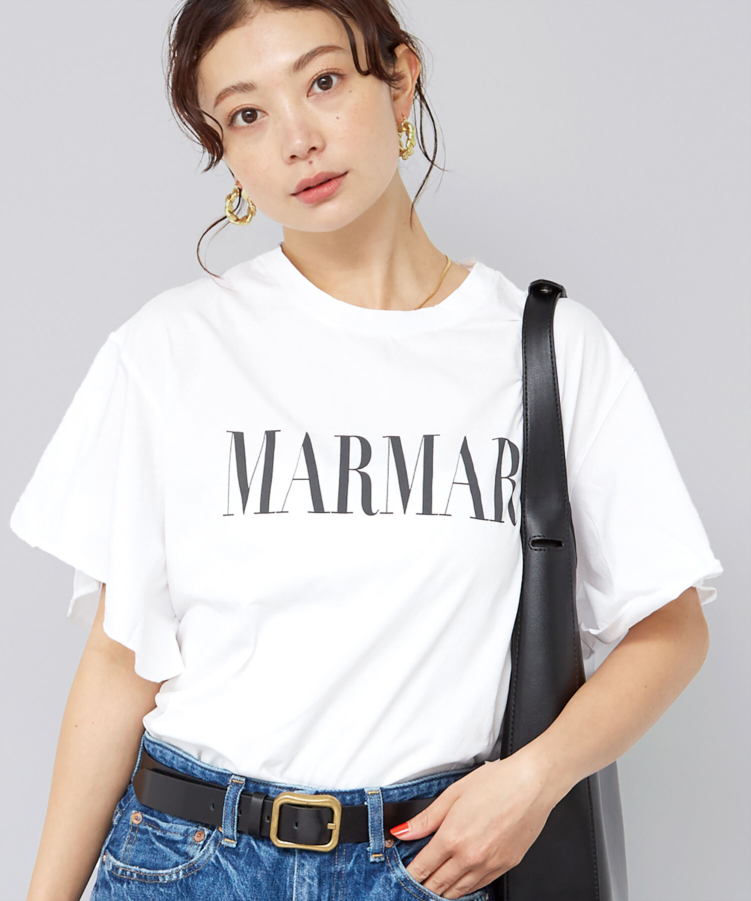 Rouge vif「＜別注＞【MICA&DEAL /マイカアンドディール】ロゴTシャツ / フレアス」|Tシャツ・カットソー|ホワイト