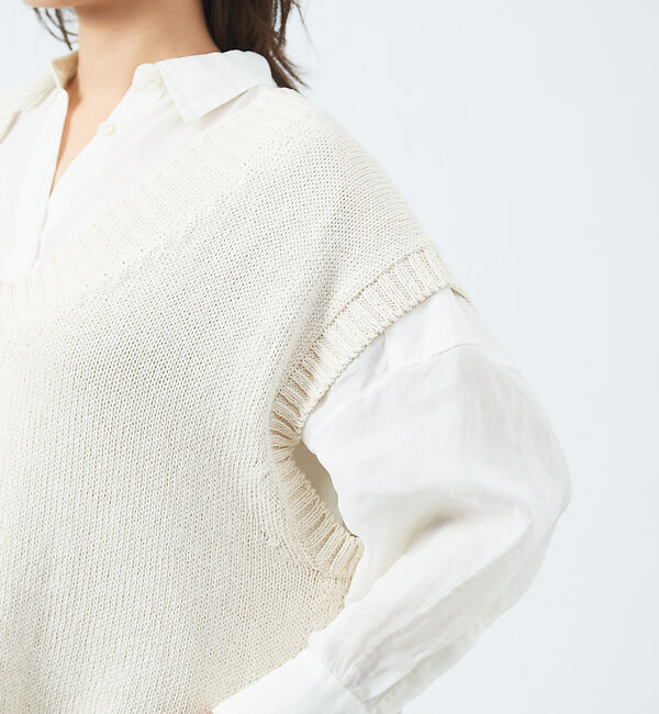 qualite「バックリボンニットベスト」|ベスト・ジレ|