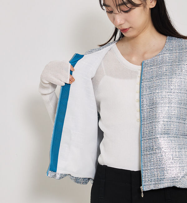 qualite「ハクツイードジップアップジレ」|ベスト・ジレ|
