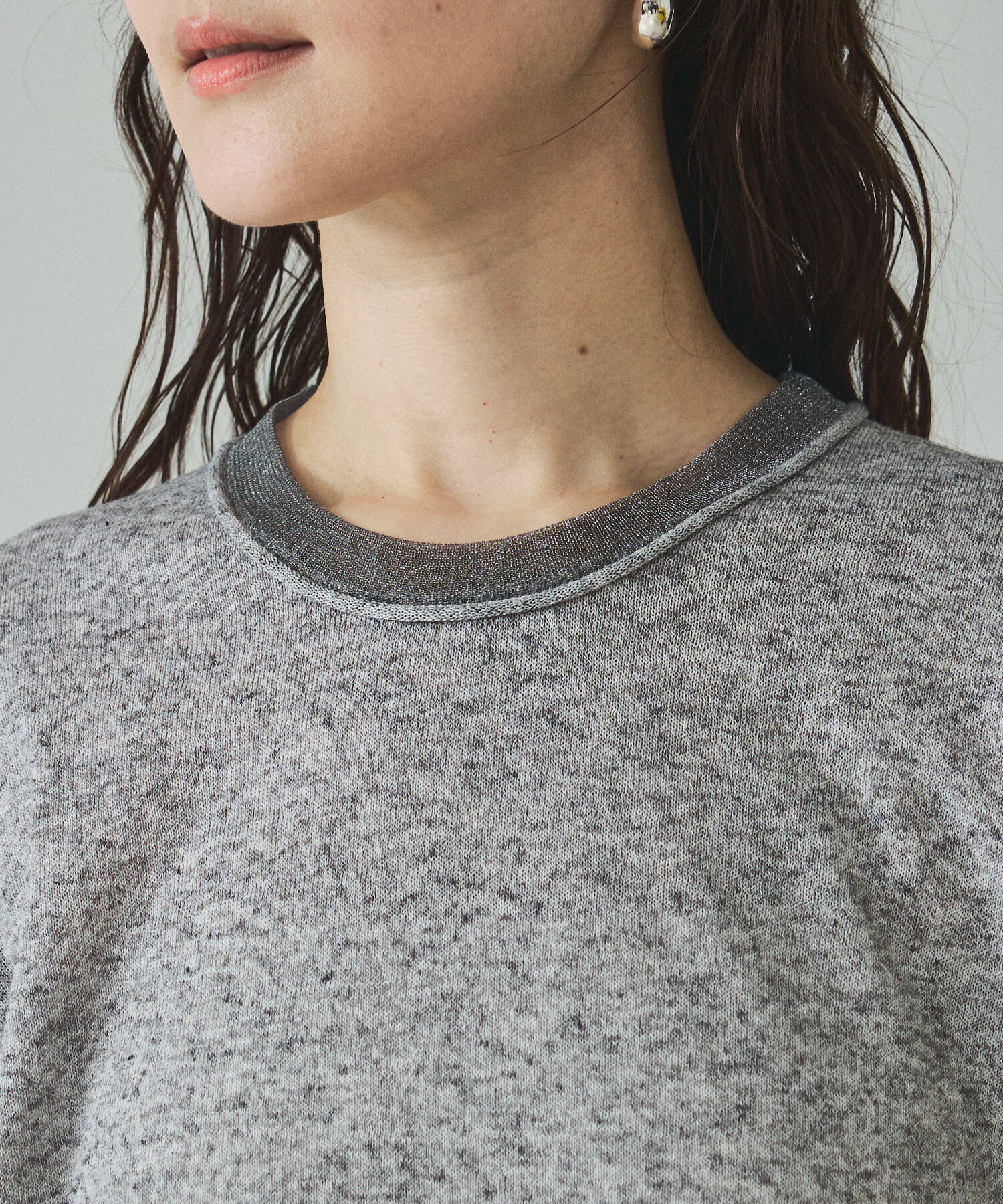 qualite「シアーミックスニットプルオーバー」|Tシャツ・カットソー|