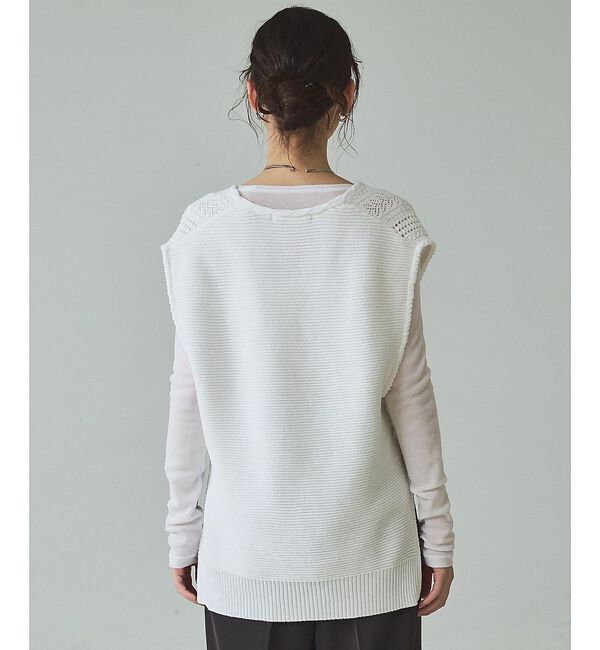 qualite「ケーブルニットベスト」|ベスト・ジレ|