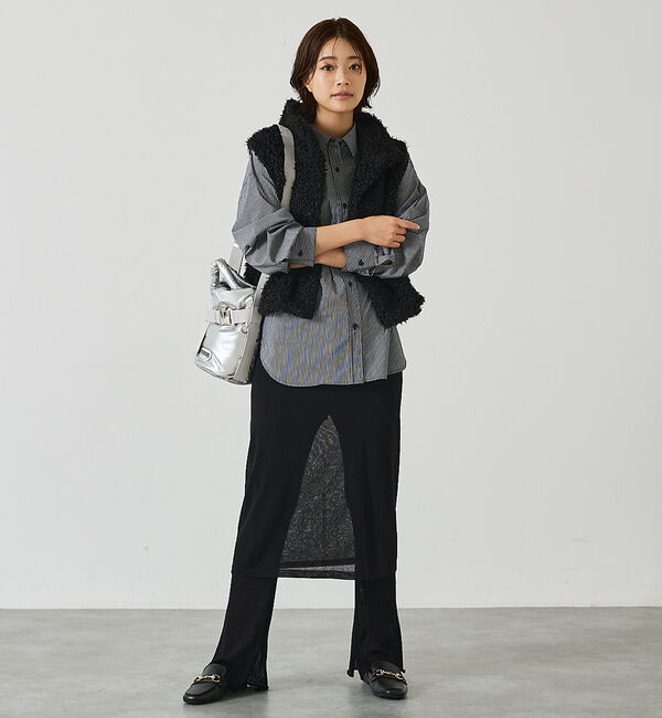 abahouse mavie「ファーショートベスト」|ベスト・ジレ|