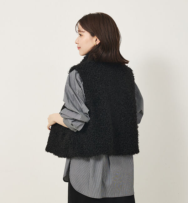 abahouse mavie「ファーショートベスト」|ベスト・ジレ|