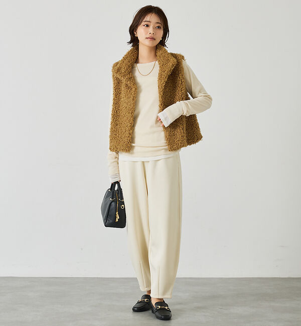 abahouse mavie「ファーショートベスト」|ベスト・ジレ|