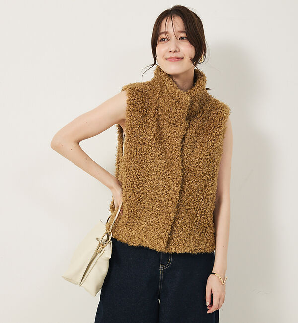 abahouse mavie「ファーショートベスト」|ベスト・ジレ|