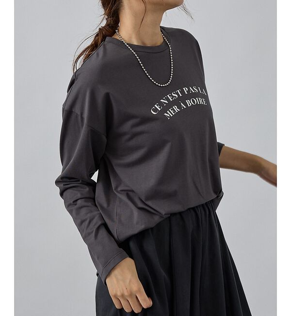 abahouse mavie「ロゴロンT」|Tシャツ・カットソー|チャコールグレー